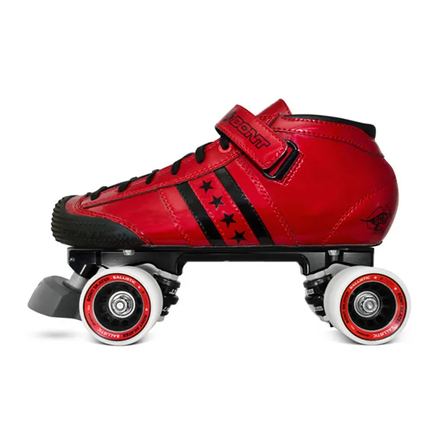 Quadstar-Rollers rouges et bleus brillants, patins de vitesse GT