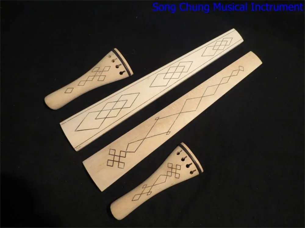 

2sets dissimilar Baroque style nature maple 4/4 violin fingerboard /tailpieces