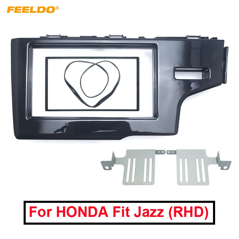 

FEELDO Car 2Din Stereo Radio Dash Panel Fascia Frame For HONDA Fit Jazz (RHD) 2013+ DVD/CD Frame Installation Trim Kit #4945