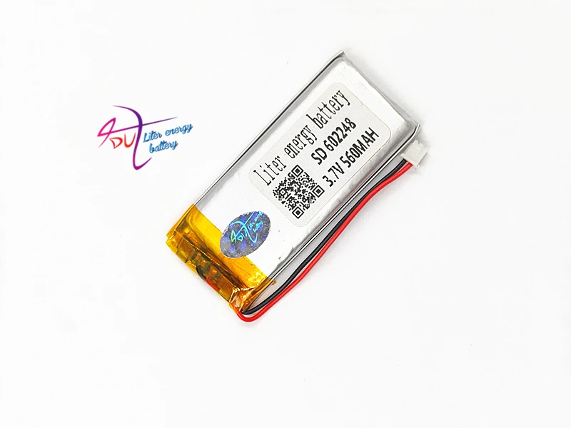 JST 1.25mm 2 pin 602248 3.7V 560mAh Lithium Polymer LiPo Rechargeable li ion Battery For Mp3 MP4 MP5 Speaker GPS PSP Vedio game