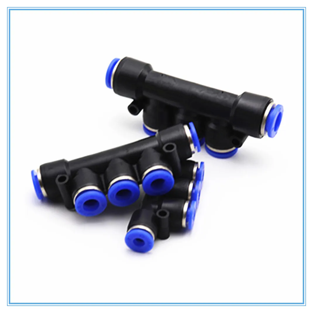 Air Pneumatic Fitting 5 Way One Touch 8mm 10mm 6mm 4mm 12mm OD Hose Tube Push In 5 Port Gas Quick Fittings Connector Coupler