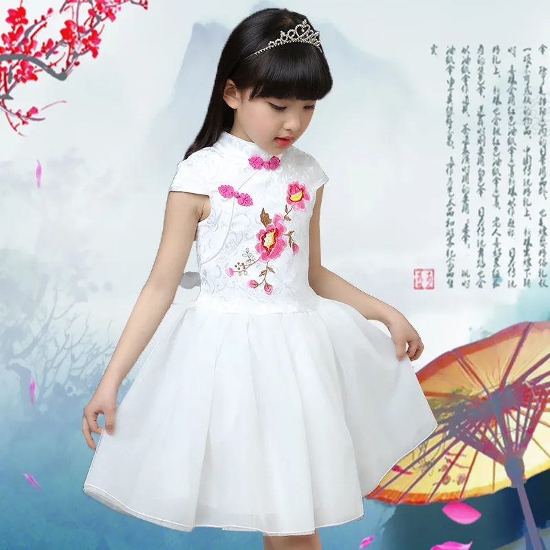 Children's performance costumes Chinese national wind festive costumes Girls Princess Chiffon Skirt Dress