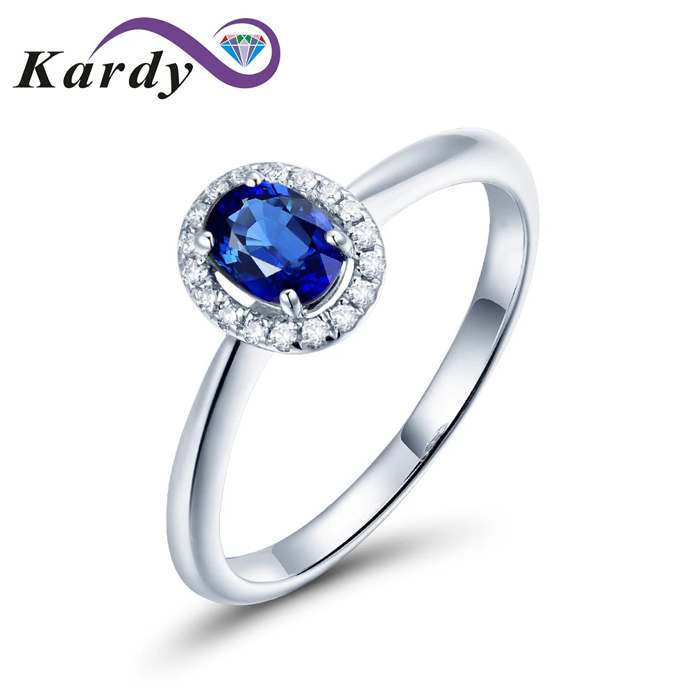 

Vintage Antique 14K Solid White Gold Natural Sapphire Gemstone Wedding Engagement Promise Fashion Ring Set for Women