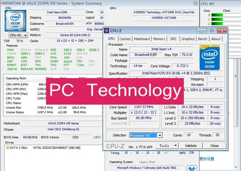 E5-2618LV4 Original Intel Xeon QS Version E5 2618LV4 2.2GHZ 10-Core 25MB 75W E5 2618L V4 LGA2011-3 Free shipping E5-2618L V4