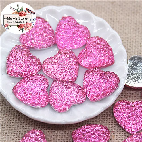 100pcs shiny clear heart Resin Flat back Cabochon Art Supply decorazione Charm Craft fai da te 11mm