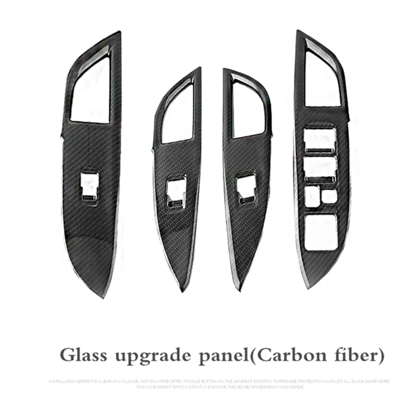 For Mitsubishi Outlander 2013 2015 2016 2017 2018 Glass upgrade panel Door armrest panel ABS Carbon fiber Interior decoration