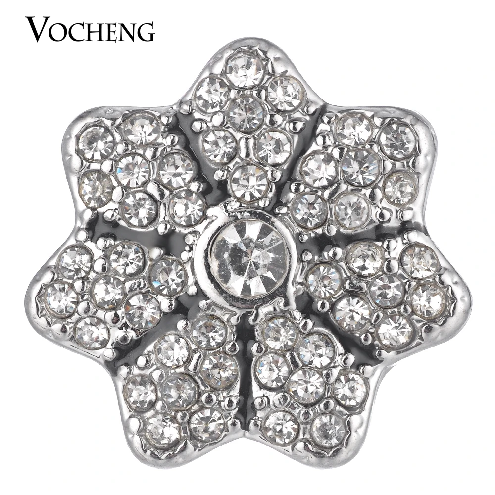 Vocheng Snap Charms Full Bloom Filled Crystal Button Jewelry 18mm 4 Colors Vn-1768