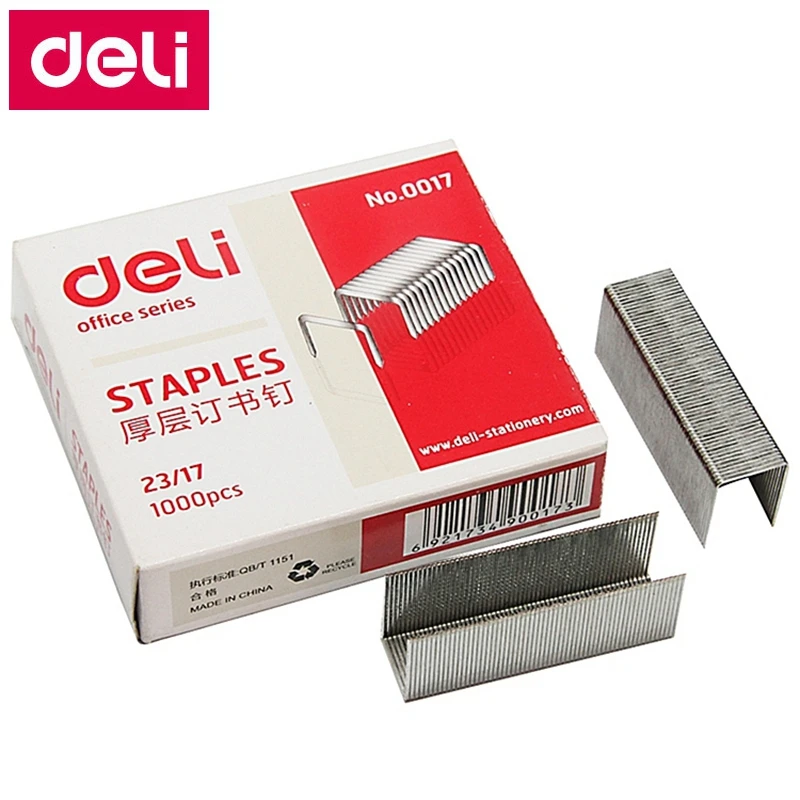 Imagem -05 - Deli 0017 Grampos Pesados 23 17 Grampos 13x16 mm Grampos Largura 13 mm Altura 16 mm Capacidade 120 Páginas 70g Papéis 5000 Peças Lote