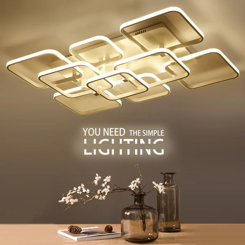 Modern black/white square led ceiling lights for living room bedroom indoor lighting fixtures plafon ceiling lamp luminaria teto