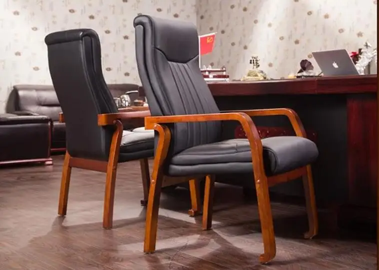 Front chair leather chair fixed armrest four corner office chair ergonomic computer chair household new product.017