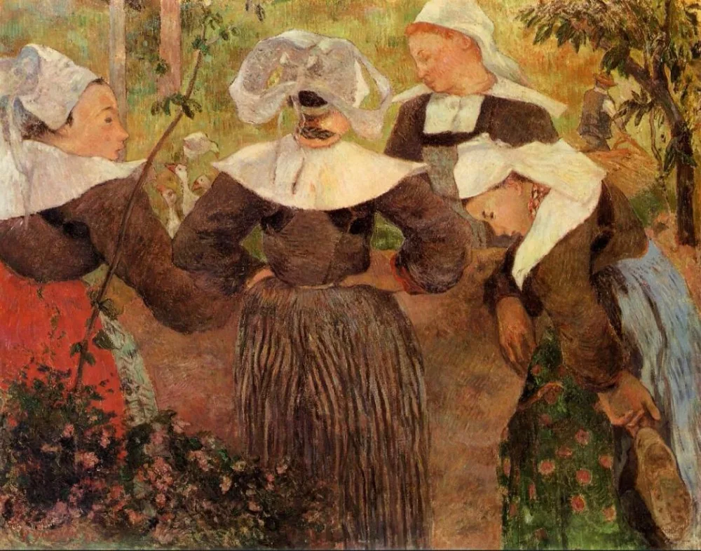 High quality Oil painting Canvas Reproductions Four Breton Women (1886)  by Paul Gauguin hand painted