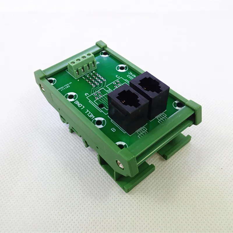 RJ9 4P4C  Right Angle Jack 2-Way Buss Breakout Board, Terminal Block, Connector.