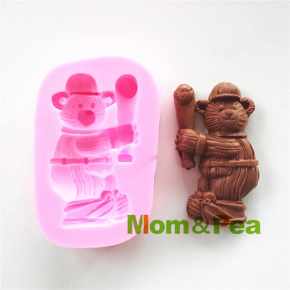 

Mom&Pea 0452 Free Shipping Bear & Baseball Silicone Mold Cake Decoration Fondant Cake 3D Mold Food Grade DIY