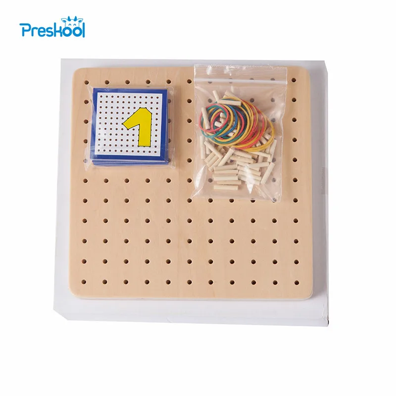 

Baby Toy Montessori Creative Graphics Rubber Tie Nail Boards with Cards Childhood Education Preschool Kids Brinquedos Juguetes