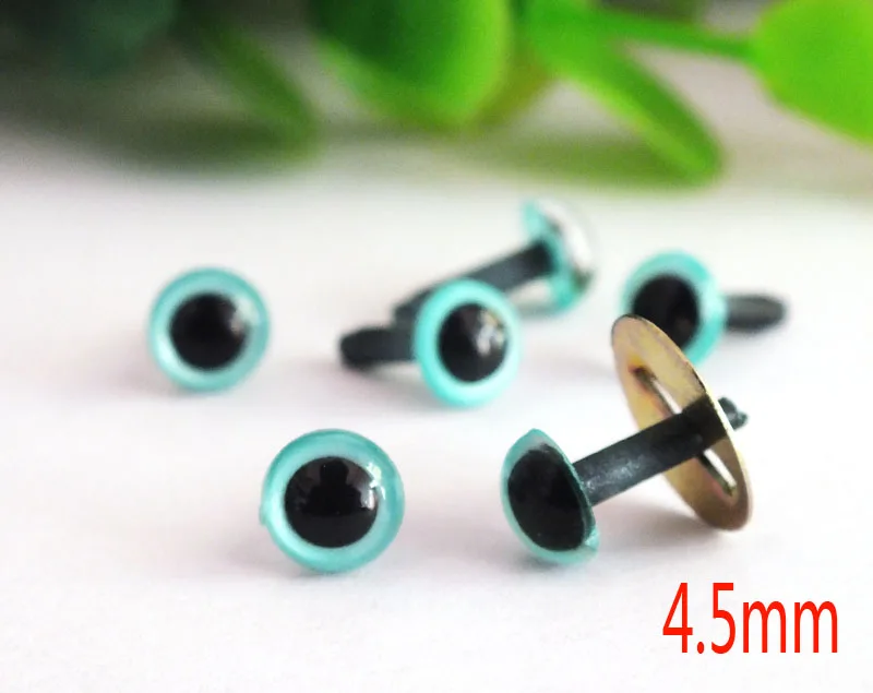 4.5-12mm mixed size mixed color pearl color round pupil toy safety eyes with Metal washer