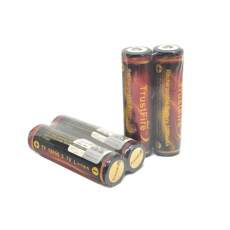 

18pcs/lot TrustFire Protected 18650 Battery 3.7V 3000mAh By Camera Torch Flashlight Rechargeable Lithium Batteries Cell with PCB