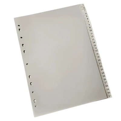 A4 plastic Page index paper Solid color 11-hole file classification label 31pieces