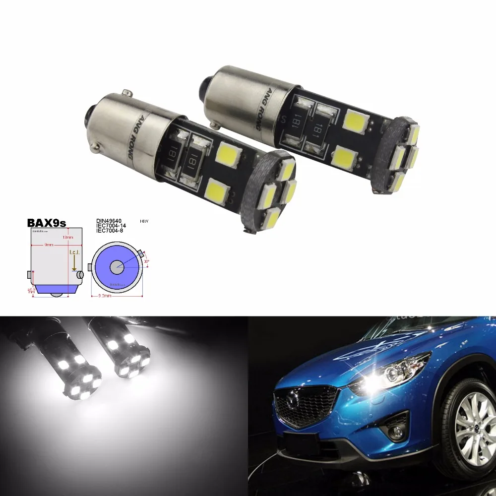 ANGRONG 20x White BAX9s H6W 8 SMD LED 433 434 Bulb Daytime Running Light DRL Side Light Error Free(CA230x20)