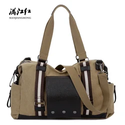 Fashion Canvas Men Travel Duffle Bags Large Casual Shoulder Travel Bag For Women Patchwork Leather Luggage Tote Travel Bags 1270