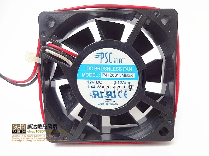 

PSC P4126015MB2R Server Cooling Fan DC 12V 0.12A 59x59x15mm 3-Wire