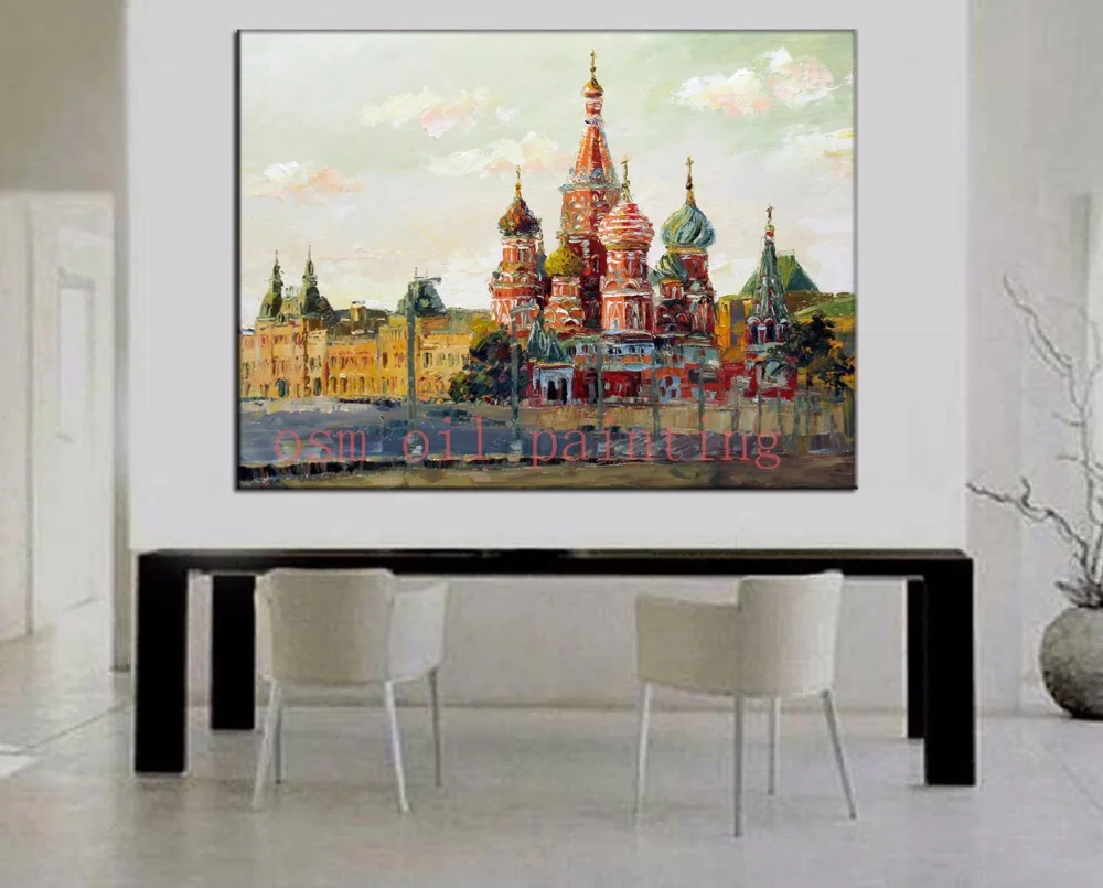 Handmade Modern Abstract Wall Art Decorative Church Oil Painting on Canvas Hand Painted Cathedral Paintings on Cubism Art Style