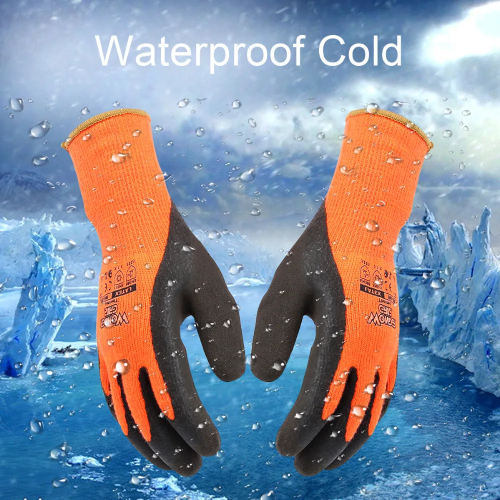 Anti-Cold High Visibility nylon Latex Coated Work Gloves Anti-skid Wear Resistant Soft and Comfortable M L XL Garden Supplies