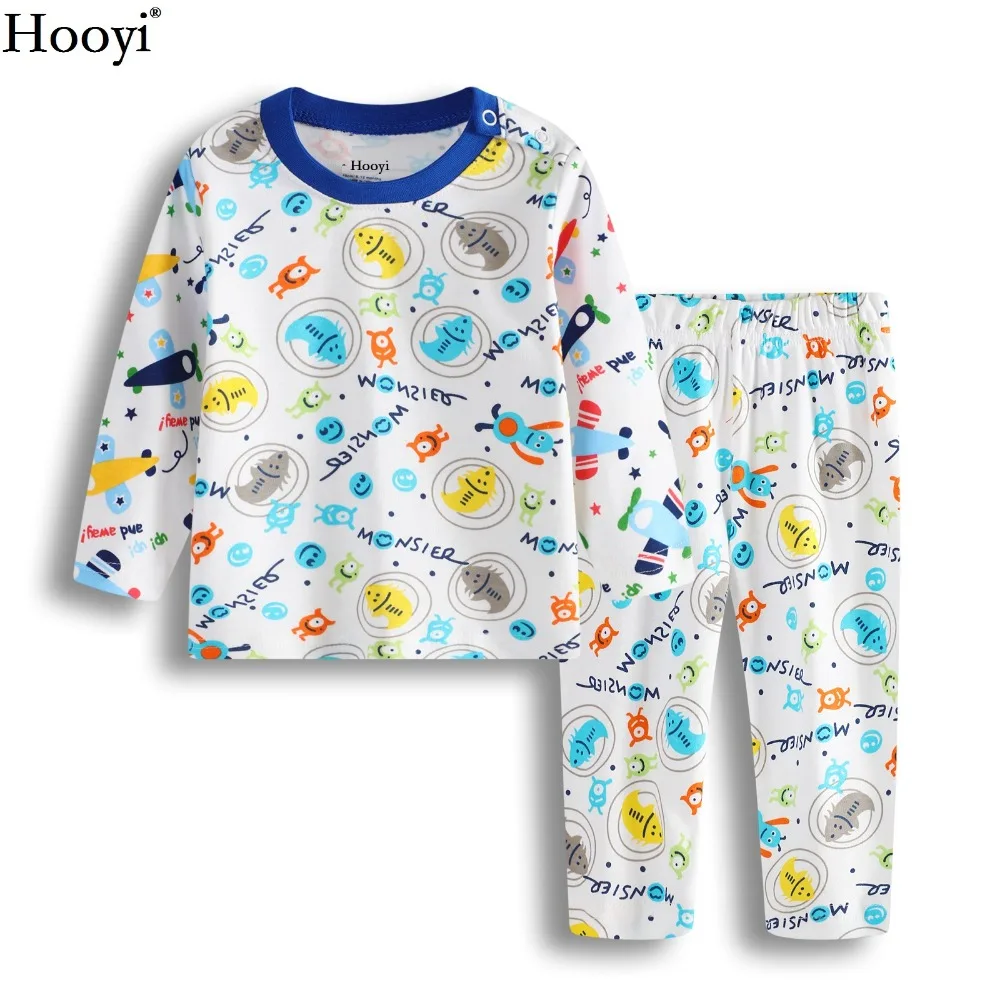 Hooyi Baby Boys Clothes Set Long Sleeve Children Pajamas Clothing Sets Baby Sleepwear Cotton Sleep Sets 3-24Month Bebe Clothing