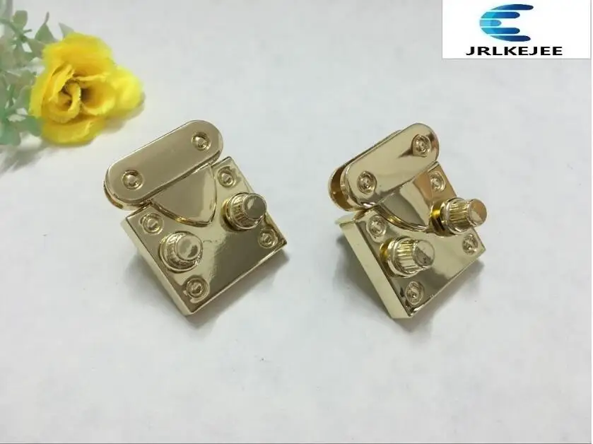 Free shipping Bag with Parts & Accessories (10 PCS/lot) golden handbag high-grade alloy organ twist lock decorative lock