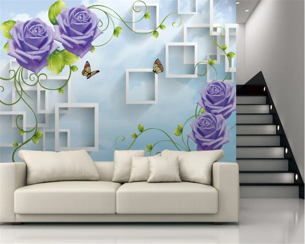 

beibehang Home decoration large living room bedroom wallpaper mural 3d roses TV sofa background 3d wallpaper papel de parede