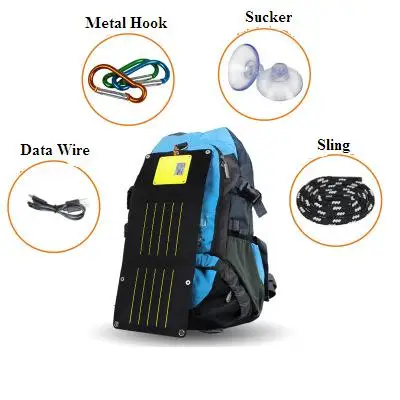 عالية Effiencicy شاحن بالطاقة الشمسية 6.5 واط 5 فولت مع 5200Ma بطارية تخزين الطاقة خزان طاقة يعمل بالطاقة الشمسية. شحن سريع شاحن موبيل محمول