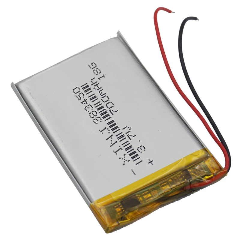 3.7V 700 mAh 2.59Wh Polymer Rechargeable Li Lithium Battery Lipo 383450 For Bluetooth Speaker DashCam GPS Driving Recorder MID