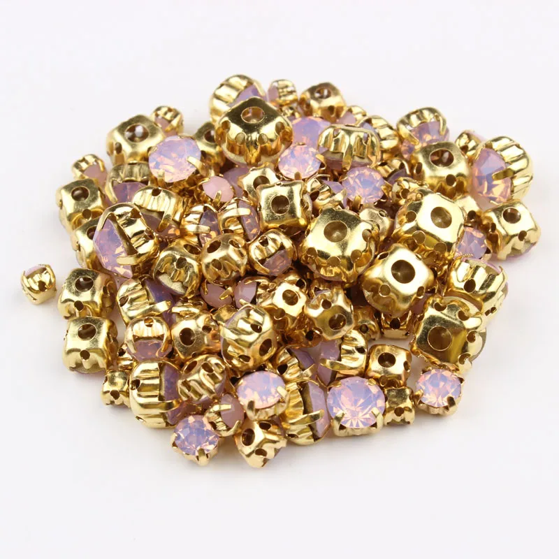 Mixed size sewn rhinestone 24 colors and gold claw glass stone  crystal  for DIY decoration shoes and hats luggage decoration