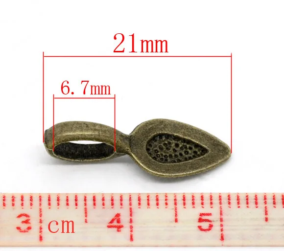 DoreenBeads Zinc metal alloy Bails Beads Leaf Antique Bronze Spot Pattern 21mm( 7/8