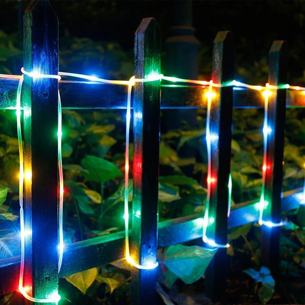 Led Rope Tube String Lights Outdoor Battery Operated 5M 10M Fairy Rope Light Strip for Christmas DIY Garden Fence Party Decor