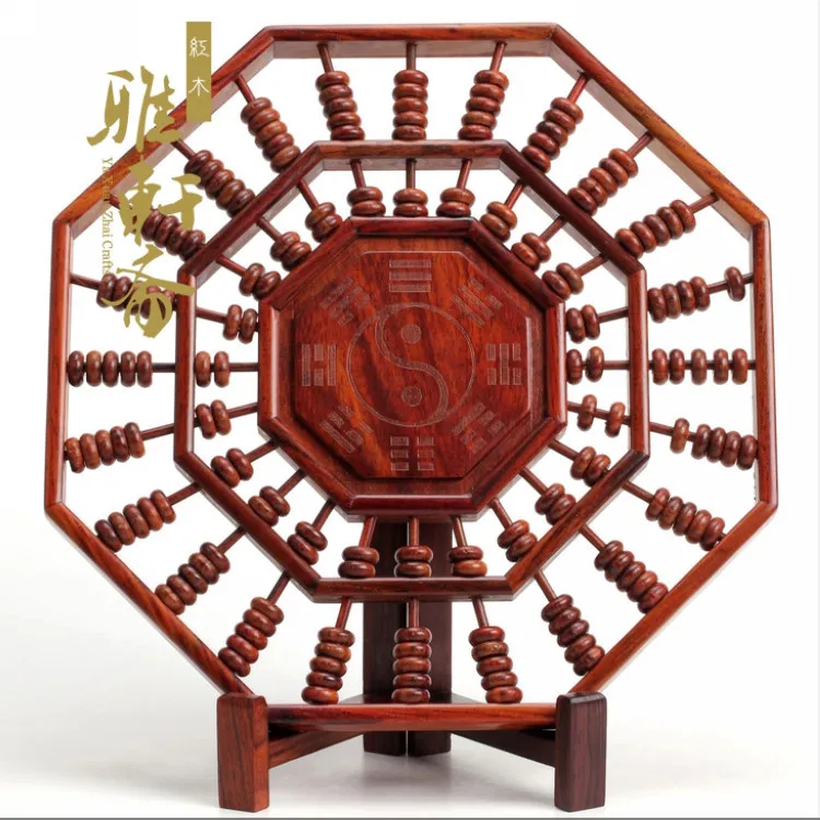 Laos rosewood woodcarving decoration feng shui bagua abacus abacus old mahogany crafts box.