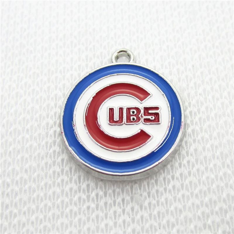 Hot Selling 20pcs American Baseball Sport Cubs Dangle Charms DIY Bracelet Necklace Jewelry Hanging Charms