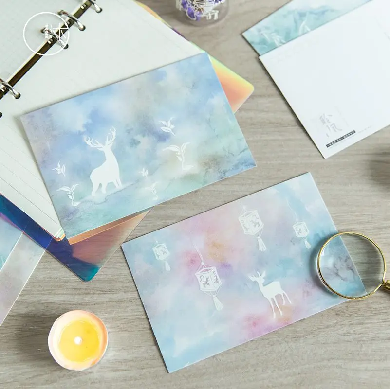 30 Sheets/Set Dreamy Deer Luminous  Postcard/Greeting Card/Wish Card/Christmas Gift Card