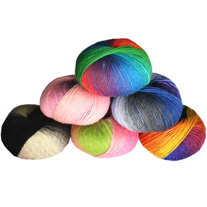 10 Pcs / Lot luxury quality 100% wool yarns fancy iceland thick Hand knitting for yarn colorful knit yarn wool sweater knitwear