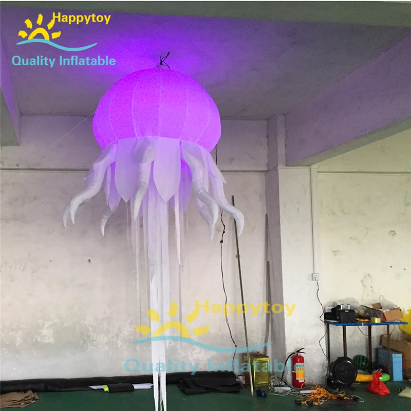 Interior Decoration Event Lighting Inflatable Octopus Models / Giant Inflatable LED Hang Jellyfish For Party Decoration