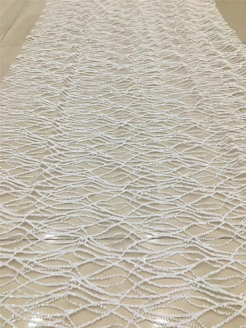 

Nice design white tulle lace with glued glitter fashion H-181032 african glitter lace fabric for party dress 5yard/lot