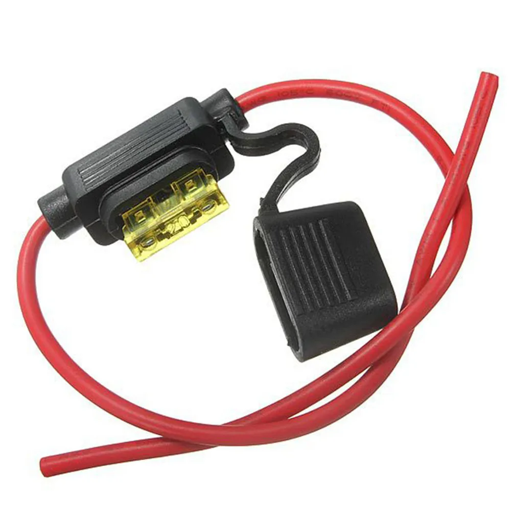 1 Pcs Car Motorcycle Standard Blade Fuse Holder 14 AWG With 10 Pcs Fuses 5A 10A 15A 20A 30A Each 2 Pcs