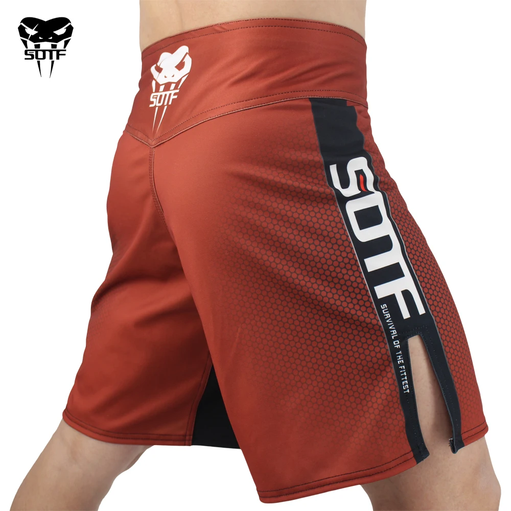 SOTF mma Adults Venomous snake clothing fight Red geometric boxing shorts Tiger Muay Thai mma shorts boxing shorts sanda