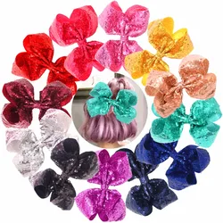 Bling 8 Inch Big Sequins Hair Bows Alligator Clips for Girls,Toddlers,Teens,Senior,Women Any Occassion Pack of 12