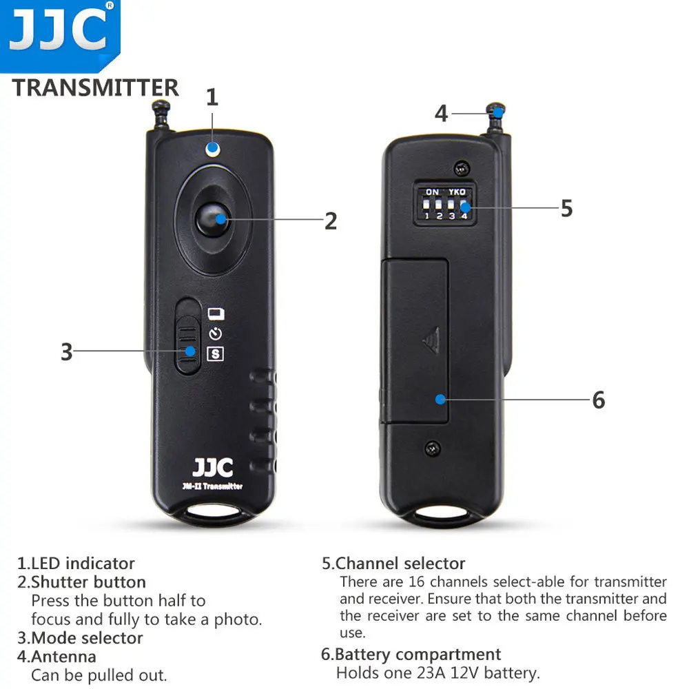 JJC Camera 433MHz RF Wireless Remote Shutter Release Controller for CANON EOS 850D G1X MarK III 700D SX60 HS SX50 HS 800D 200D