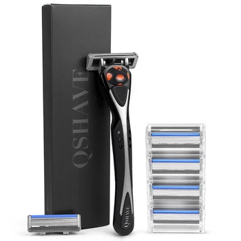 Qshave Nero Spider Man Manuale Rasatura Bagnato Rasoio Può scegliere Contenitore di Regalo In Grado di Progettare Il Vostro Nome sulla Maniglia (1 maniglia pc, 6pc X5 Lama)