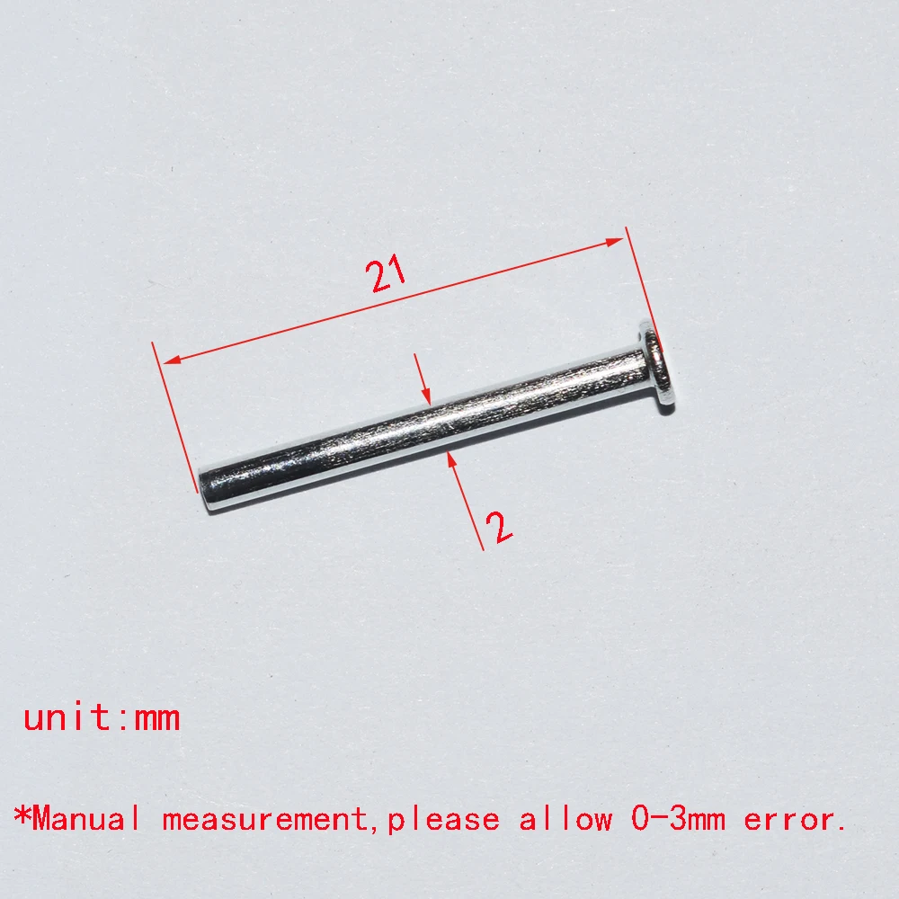 10/100pc 2x21mm pin axle head iron shaft dron rc car plane robot kids toys for boys diy baby accessories montessori IGD2x21