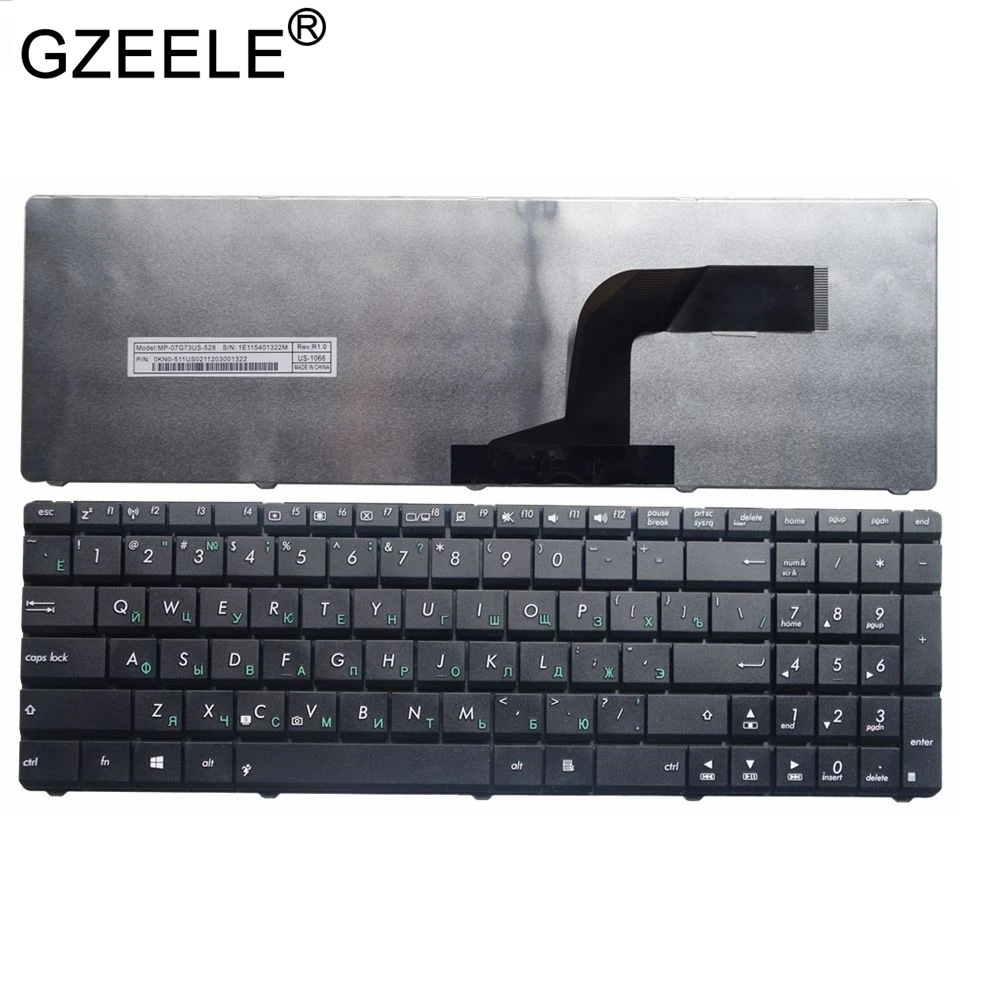 GZEELE NEW Black RU Layout Laptop Keyboard for Asus G53 G53J G53JW G53S G53SW G53SX UL50VS X52JE X52JU X75S X75SV X75A russian