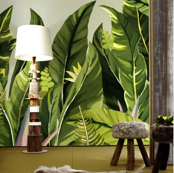 

3d abstract wallpapers Southeast Asia Leaf Leaves Murals Walls photo print wallpaper 3 d wall paper papier for Living Room