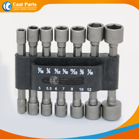 14Pcs Power Nut Driver Set Black Case Dual Metric & Standard Sae 1/4\