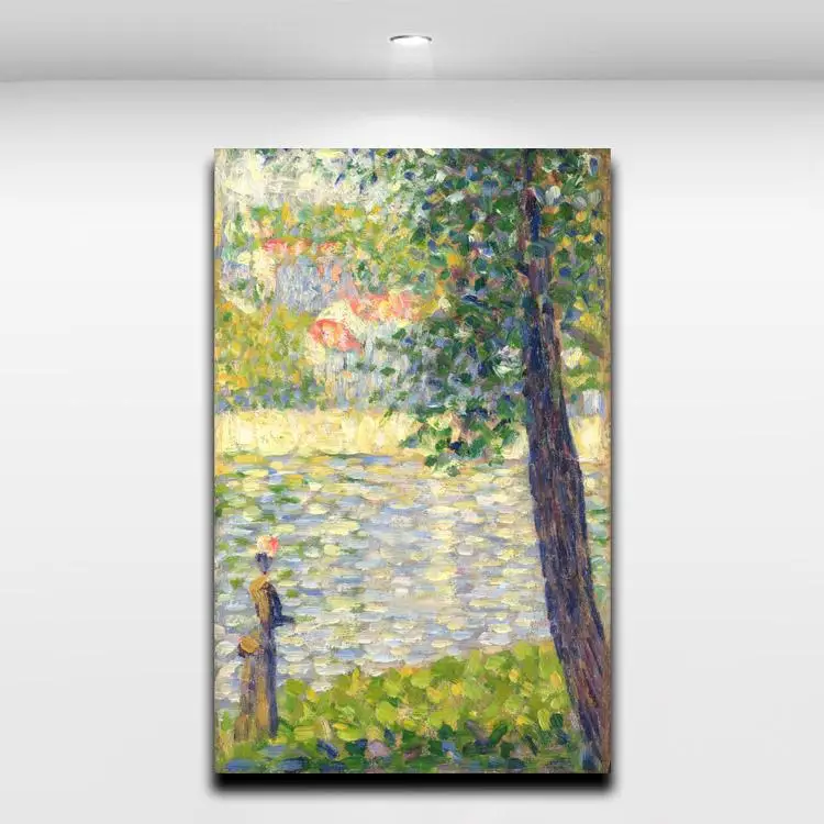 Home Decor The Morning Walk by Georges Seurat Oil Painting Nice Lake View on Canvas Wall Art Abstract Works Office Hotel Decor